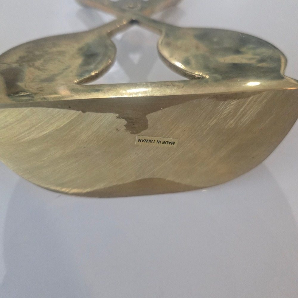 Vintage Brass Tennis Racket Bookends Pair 1970s Taiwan Sports Decor Gold Tone - Picture 9 of 11